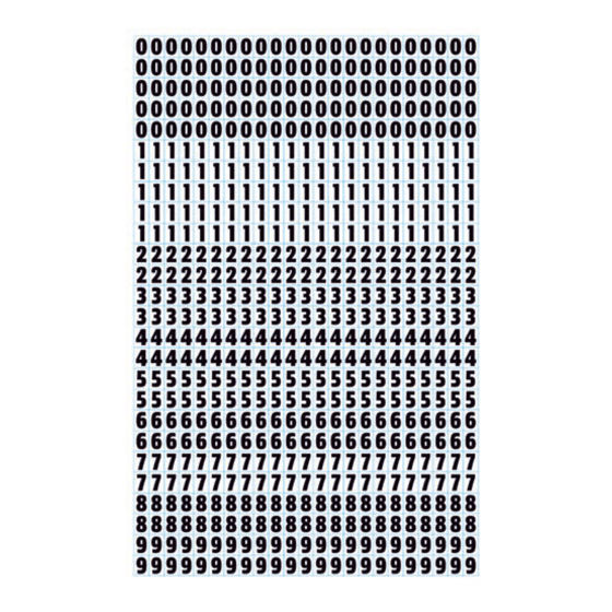Foto de Plantilla de Numeros Negros Fondo Transprente